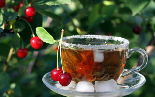 Cherry tea bokeh bloom festive - a cup of tea free wallpaper