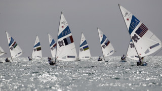 Sailboats ocean sunny grey sky - impressionist free wallpaper