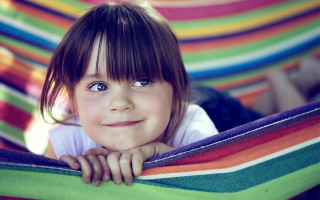 Hammock girl smile rainbow blanket - a little girl free wallpaper