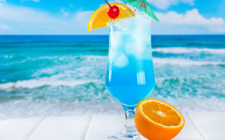 Blue drink cherry orange slice - a cherry free wallpaper