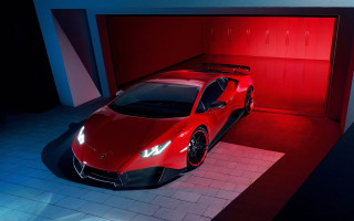 Red sports car garage 3d - roof free wallpaper