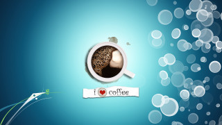 Coffee spoon tag bubbles 3d - a cup of coffee free wallpaper