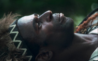 Afrofuturism man headband lying closed - a headband free wallpaper