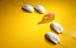 Three mice paper wires automatiste - a piece of paper free wallpaper