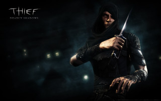 Man hooded outfit holding knife - a knife free wallpaper