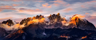 Mountain range pink sky clouds - a pink sky free wallpaper