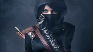 Woman black hood outfit bow - a black hood free wallpaper