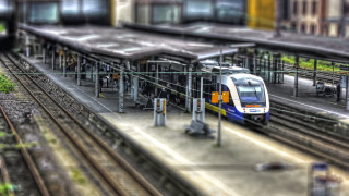 Train station tiltshift blurry city - the train free wallpaper