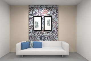 White couch room window mirror - temporary art free wallpaper