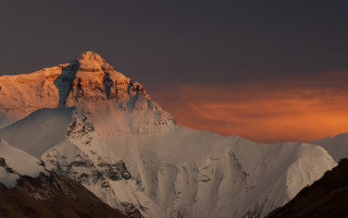 Mountain snow peak sunset clouds - christo free wallpaper
