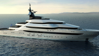 Large white boat ocean mountain - enguerrand quarton free wallpaper