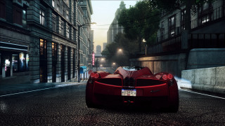 Red sports car city night 5 - the hood free wallpaper for desktop