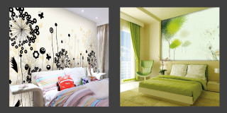 Bedroom green bed white wall - the bed free wallpaper