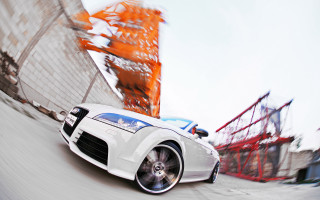 White sports car street rollercoaster - a street next free wallpaper
