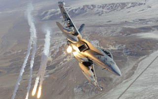 Jet smoke flying mountain ocean - intimidating lighting free wallpaper