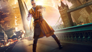 Yellow coat dancing cityscape clocktower - a large clock tower free wallpaper