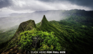 Tall green mountain cloudy sky - the top free wallpaper