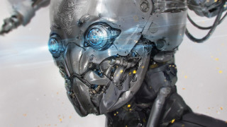 Robot blue light afrofuturism cyberpunk - cedric peyravernay free wallpaper