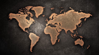 Wooden world map gold faded - gold free wallpaper