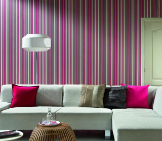 Livingroom white couch pink striped - a lamp free wallpaper