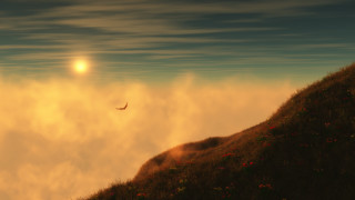 Bird hill sun clouds matte - christophe vacher free wallpaper