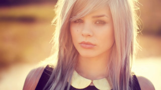 Blonde woman collared shirt photorealistic - shirt free wallpaper for desktop