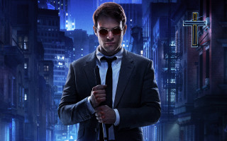 Man suit cross city night - doc hammer free wallpaper