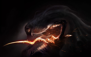 Glowing monster battle fire sword - tail free wallpaper