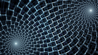 Blue spiral white dots black - white dot free wallpaper