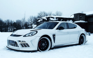 White sports car snow house - an gyeon free wallpaper for desktop