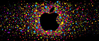 Apple dots black abstract flower - graphic design free wallpaper