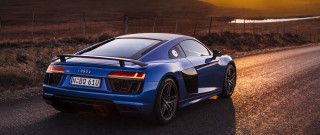 Blue sports car road fence - a blue sports car free wallpaper for desktop