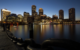 City skyline night water chain - a body of water free wallpaper