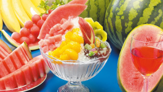 Bowl fruit glass wine watermelon - a bowl of fruit free wallpaper
