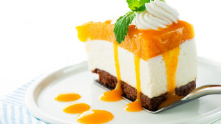 Cake orange sauce whipped cream - a piece of cake free wallpaper