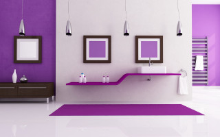 Bathroom purple rug white sink - a bathroom free wallpaper