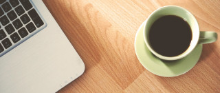 Coffee laptop table typographic ambient - vector curve free wallpaper