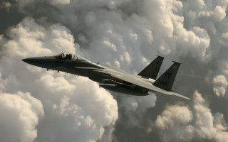 Fighter jet cloudy sky engine 2 - a jet engine free wallpaper