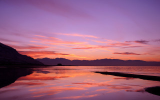 Sunset mountain water pink sky - a sunset free wallpaper