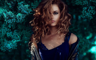 Elina karimova longhair tree green - a blue shirt free wallpaper for desktop