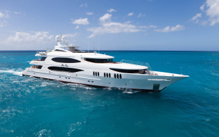 Large white boat ocean sky - dan scott free wallpaper