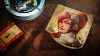 Redhair headphones cigarettes portrait league - a picture of a girl free wallpaper
