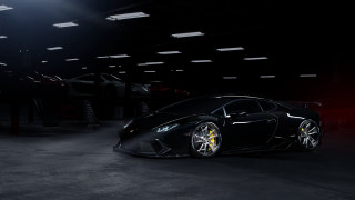 Black sports car dark garage 10 - a dark garage free wallpaper
