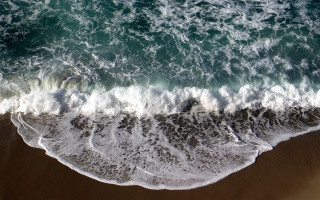 Beach waves surfboard sand shore - wave free wallpaper