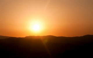 Sunset bird mountains orange sky - a sunset free wallpaper
