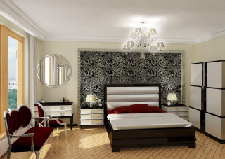 Bedroom with bed interior design 29 - a bed free wallpaper