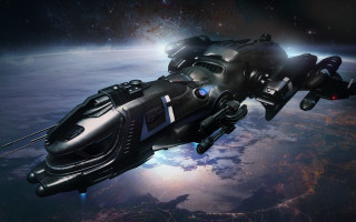 Futuristic space ship earth space - star citizen halo free wallpaper