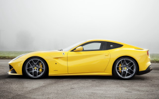 Yellow sports car foggy parking 3 - a yellow sports car free wallpaper