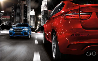 City street night blue bmw - a blue bmw car free wallpaper