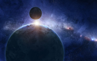 Space scene distant objects bright - a distant object in the foreground free wallpaper